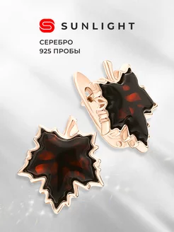 Серебряные серьги с янтарем SUNLIGHT 235992006 купить за 4 590 ₽ в интернет-магазине Wildberries