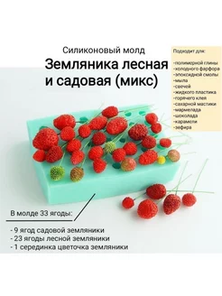 Силиконовый молд "Земляника лесная и садовая микс" Mozza-flowers 238764123 купить за 1 170 ₽ в интернет-магазине Wildberries